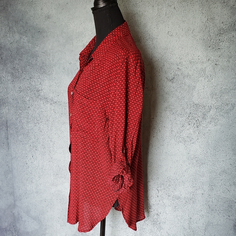 Grand & Greene Women's Red & Black Top Size L - Picture 12 of 14